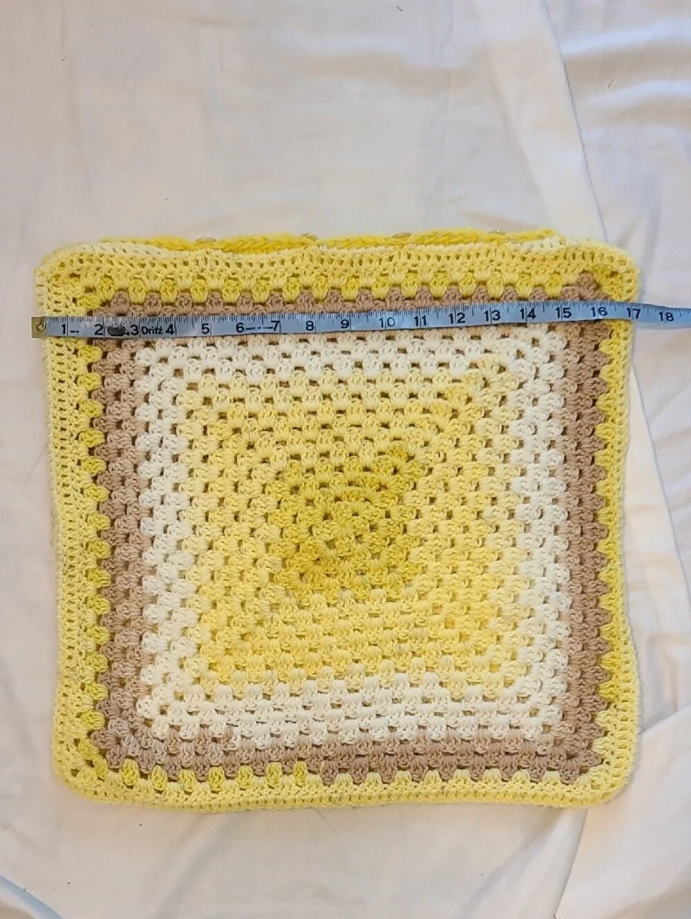 Handmade Crochet Square Throw Pillow Cover By Grey Dove Creations, NWOT